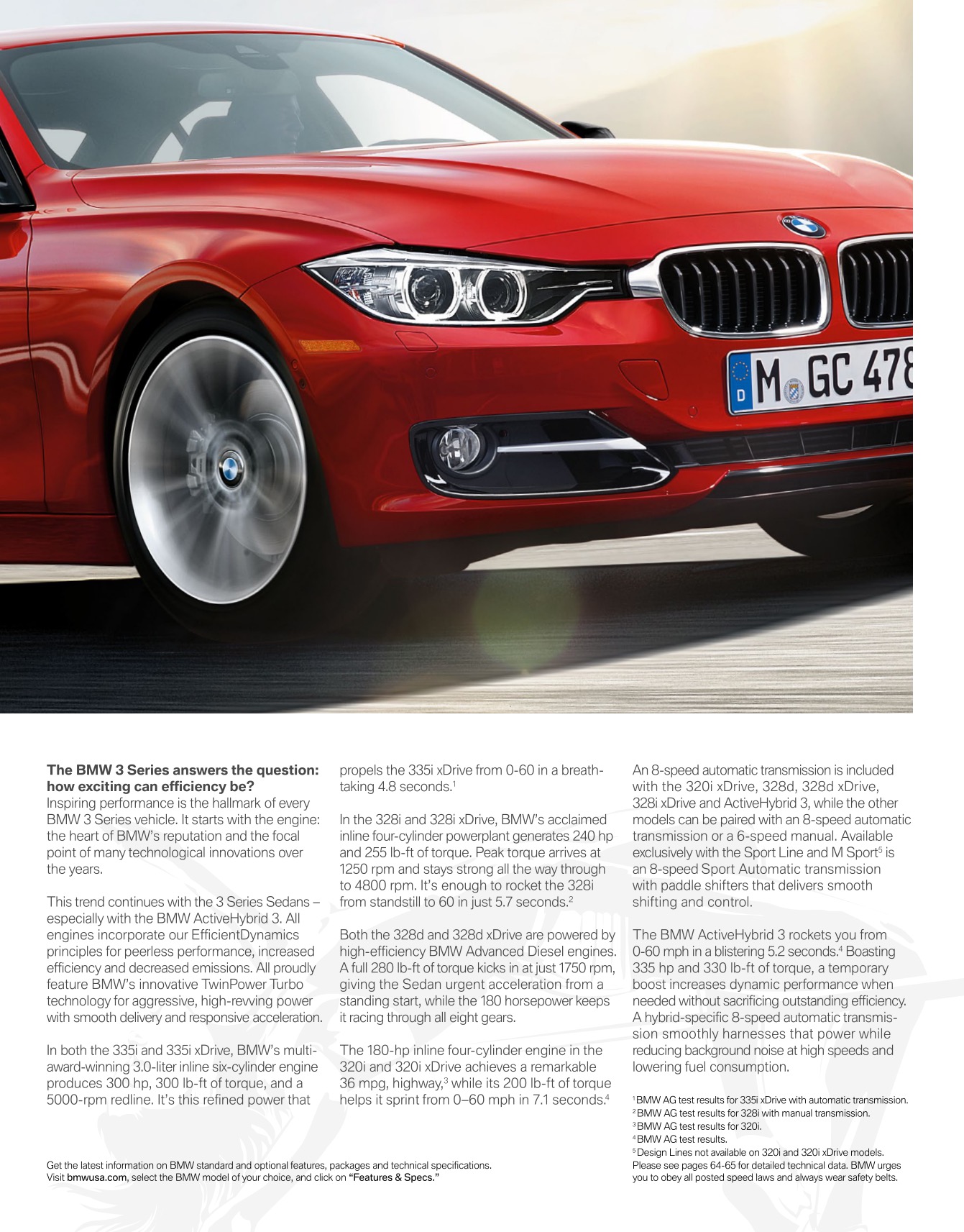 2014 BMW 3-Series Sedan Brochure Page 20